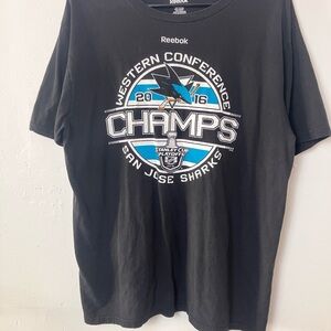 Reebok Black San Jose Sharks Champs Tee
